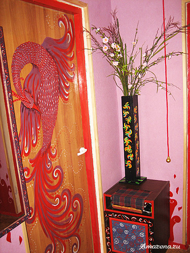 Деревянная напольная декоративная ваза